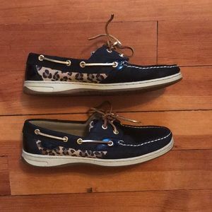 Black Cheetah Print Sperry Top-Siders